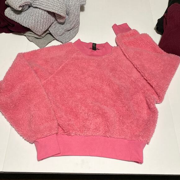 Women's Sweater Bundle Medium 6 Forever 21 DIVIDED H&M Hoodie Pink Gray Black - Picture 5 of 7